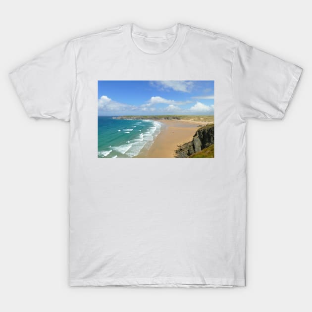 Holywell Beach, Cornwall T-Shirt by Chris Petty